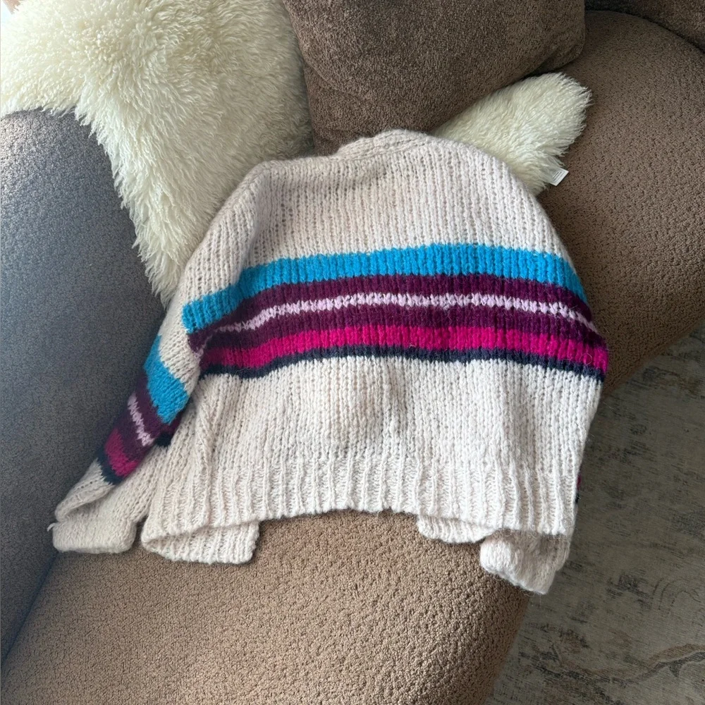 Rocky Barnes x 360 Cashmere Isabel Striped Chunky Knit Cardigan